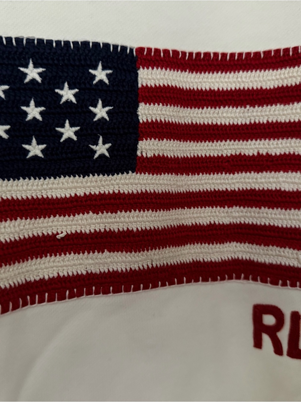NWT Polo Ralph Lauren Sweatshirt with Embroidered American Flag - Picture 3 of 7